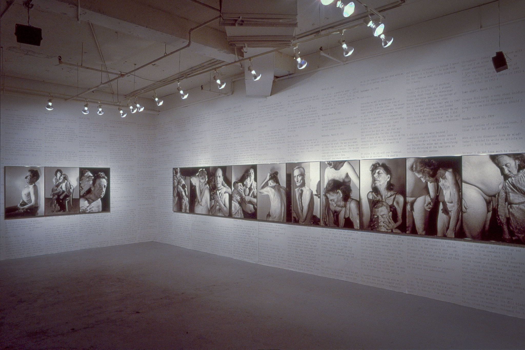 [ Fig. 15 ] <i>Harry's Diary: Extract From Pretty Ribbons</i> (vue d'exposition), Les Cent jours d’art contemporain, Montréal, 1993. Photo : Donigan Cumming.