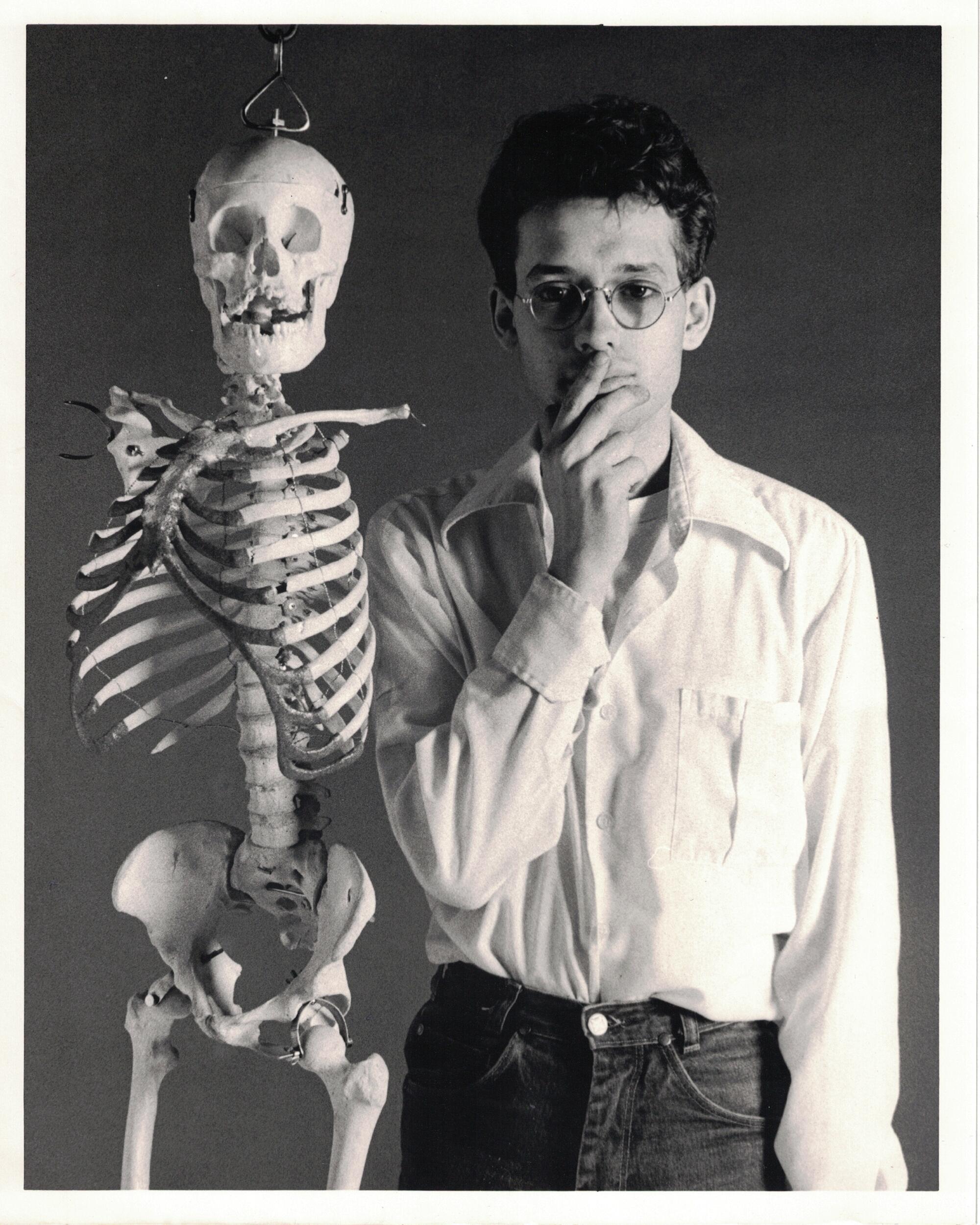 [ Fig. 15 ] Nelson Henricks, Portrait with Skeleton, 1986.