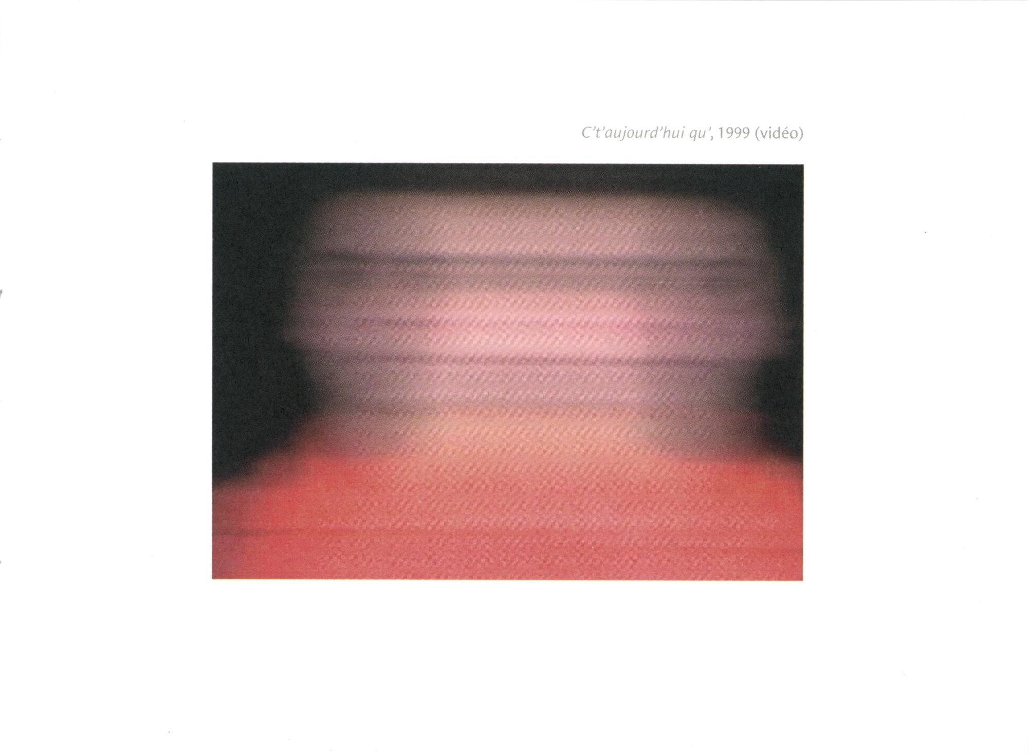 [ Fig. 05 ] Manon Labrècque, C't'aujourd'hui qu' , 1999, reproduced in Manon Labrecque - corps en chute, Montréal, Nicole Gingras, 2002