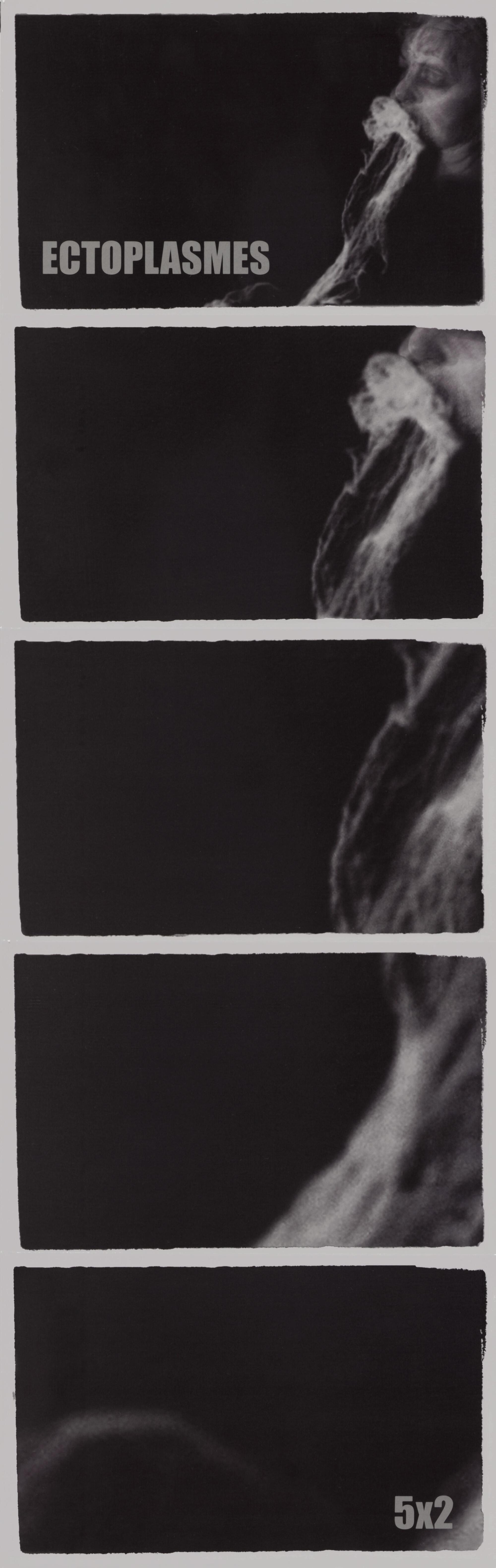 [ Fig. 06 ] Detail from the invitation poster for Ectoplasmes 5 x 2, a project featuring works created as a duo, presented at Prim and the SAT in Montreal on November 25, 26, and 27, 2005; curated and produced by MINUTE; photomontage © Eric Mattson