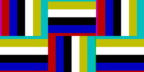[ Fig. 01 ] <i>Colorbars Galore</i>, 2019. Vidéo à 6 canaux pour moniteurs de Commodores 64.