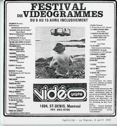 [Fig.08] Affiche Festival vidéogrammes, 1972.