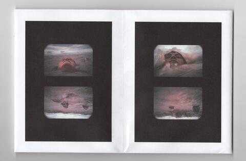 [ Fig. 03 ] Overall view of État guerrier, as reproduced in the booklet accompanying the exhibition Les témoins. Dessins, vidéos, sculptures de Manon Labrecque (curator: Nicole Gingras, Galerie de l’UQAM).