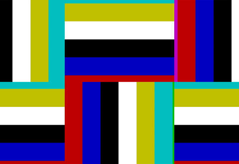 [ Fig. 01 ] <i>Colorbars Galore</i>, 2019. 6 channel video for Commodores 64 monitors.